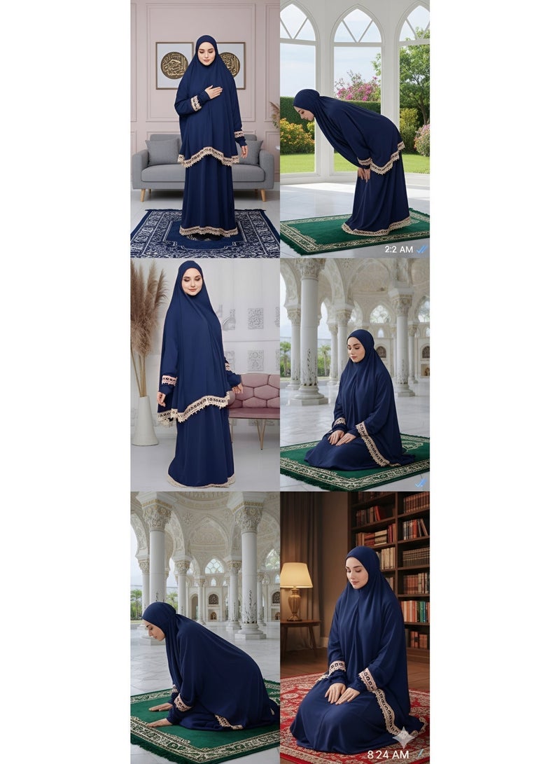 OLUDENIZ Women’s Two-Piece Prayer Dress – Cool Lycra Fabric – Full Modest Coverage – Fits Most Sizes – Turkish Quality – Perfect Gift Option - Image 3